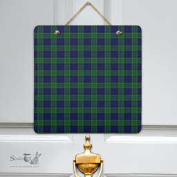 Scottish MacCallum Modern Clan Tartan Door Sign - Classic Scottish Plaid Tartan Plaid