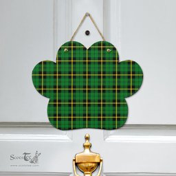 Scottish Wallace Hunting Green Clan Tartan Door Sign - Classic Scottish Plaid Tartan Plaid