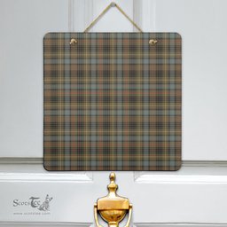 Scottish Stewart Hunting Weathered Clan Tartan Door Sign - Classic Scottish Plaid Tartan Plaid