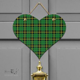 Scottish Wallace Hunting Green Clan Tartan Door Sign - Classic Scottish Plaid Tartan Plaid