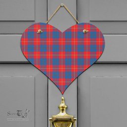 Scottish Galloway Red Clan Tartan Door Sign - Classic Scottish Plaid Tartan Plaid