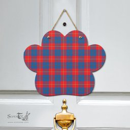 Scottish Galloway Red Clan Tartan Door Sign - Classic Scottish Plaid Tartan Plaid