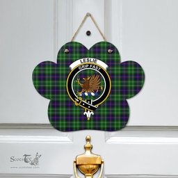 Scottish Leslie Hunting Clan Tartan Door Sign - Crest Classic Scottish Plaid Tartan Plaid