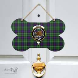 Scottish Leslie Hunting Clan Tartan Door Sign - Crest Classic Scottish Plaid Tartan Plaid