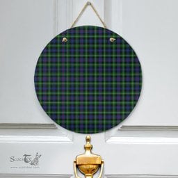 Scottish MacKenzie Modern Clan Tartan Door Sign - Classic Scottish Plaid Tartan Plaid