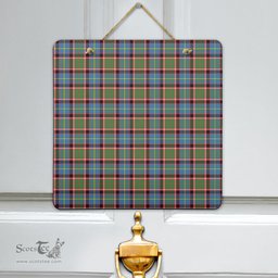 Scottish Stirling Bannockburn District Clan Tartan Door Sign - Classic Scottish Plaid Tartan Plaid