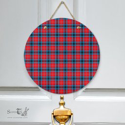 Scottish MacTavish Modern Clan Tartan Door Sign - Classic Scottish Plaid Tartan Plaid