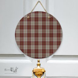 Scottish Cunningham Burgundy Dancers Clan Tartan Door Sign - Classic Scottish Plaid Tartan Plaid