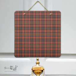 Scottish Cumming Hunting Weathered Clan Tartan Door Sign - Classic Scottish Plaid Tartan Plaid