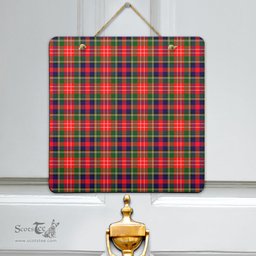 Scottish Christie Clan Tartan Door Sign - Classic Scottish Plaid Tartan Plaid