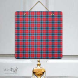 Scottish MacTavish Modern Clan Tartan Door Sign - Classic Scottish Plaid Tartan Plaid
