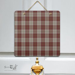 Scottish Cunningham Burgundy Dancers Clan Tartan Door Sign - Classic Scottish Plaid Tartan Plaid