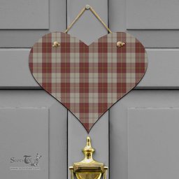 Scottish Cunningham Burgundy Dancers Clan Tartan Door Sign - Classic Scottish Plaid Tartan Plaid