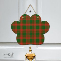 Scottish Menzies Green Modern Clan Tartan Door Sign - Classic Scottish Plaid Tartan Plaid
