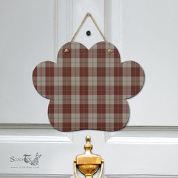 Scottish Cunningham Burgundy Dancers Clan Tartan Door Sign - Classic Scottish Plaid Tartan Plaid