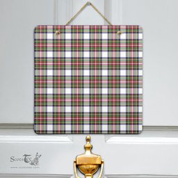 Scottish Stewart Dress Modern Clan Tartan Door Sign - Classic Scottish Plaid Tartan Plaid