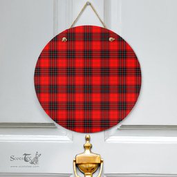 Scottish Wemyss Modern Clan Tartan Door Sign - Classic Scottish Plaid Tartan Plaid