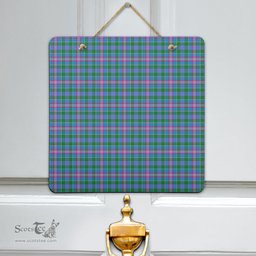 Scottish Pitcairn Hunting Clan Tartan Door Sign - Classic Scottish Plaid Tartan Plaid