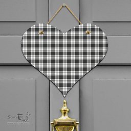 Scottish MacFarlane Black White Ancient Clan Tartan Door Sign - Classic Scottish Plaid Tartan Plaid