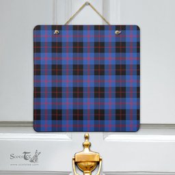 Scottish Angus Modern Clan Tartan Door Sign - Classic Scottish Plaid Tartan Plaid