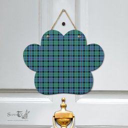 Scottish Campbell of Cawdor Ancient Clan Tartan Door Sign - Classic Scottish Plaid Tartan Plaid