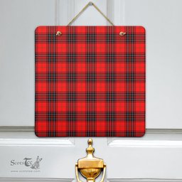 Scottish Wemyss Modern Clan Tartan Door Sign - Classic Scottish Plaid Tartan Plaid