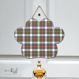 Scottish Stewart Dress Modern Clan Tartan Door Sign - Classic Scottish Plaid Tartan Plaid