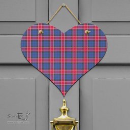 Scottish Graham of Menteith Red Clan Tartan Door Sign - Classic Scottish Plaid Tartan Plaid