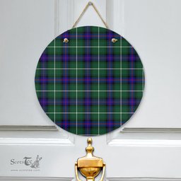Scottish MacDonald of the Isles Hunting Modern Clan Tartan Door Sign - Classic Scottish Plaid Tartan Plaid
