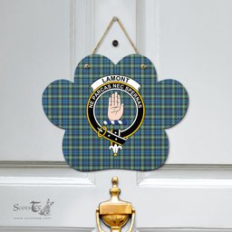 Scottish Lamont Ancient Clan Tartan Door Sign - Crest Classic Scottish Plaid Tartan Plaid