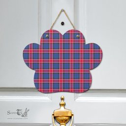 Scottish Graham of Menteith Red Clan Tartan Door Sign - Classic Scottish Plaid Tartan Plaid