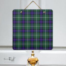 Scottish MacDonald of the Isles Hunting Modern Clan Tartan Door Sign - Classic Scottish Plaid Tartan Plaid