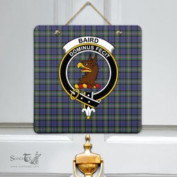 Scottish Baird Modern Clan Tartan Door Sign - Crest Classic Scottish Plaid Tartan Plaid