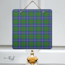 Scottish Turnbull Hunting Clan Tartan Door Sign - Classic Scottish Plaid Tartan Plaid