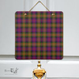 Scottish Carnegie Modern Clan Tartan Door Sign - Classic Scottish Plaid Tartan Plaid