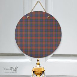Scottish Fraser Hunting Modern Clan Tartan Door Sign - Classic Scottish Plaid Tartan Plaid
