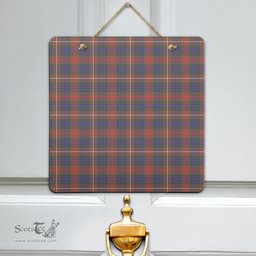 Scottish Fraser Hunting Modern Clan Tartan Door Sign - Classic Scottish Plaid Tartan Plaid