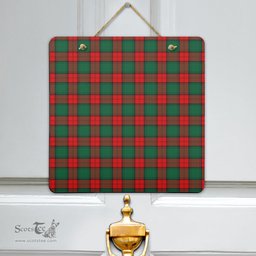 Scottish Stewart Atholl Modern Clan Tartan Door Sign - Classic Scottish Plaid Tartan Plaid