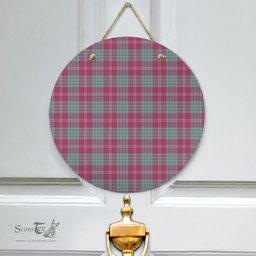 Scottish Crawford Ancient Clan Tartan Door Sign - Classic Scottish Plaid Tartan Plaid