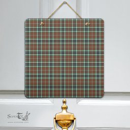 Scottish Thomson Hunting Modern Clan Tartan Door Sign - Classic Scottish Plaid Tartan Plaid