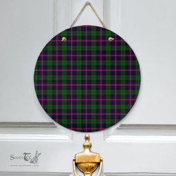 Scottish Urquhart Modern Clan Tartan Door Sign - Classic Scottish Plaid Tartan Plaid