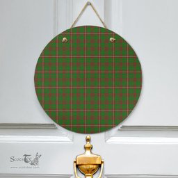 Scottish MacKinnon Hunting Modern Clan Tartan Door Sign - Classic Scottish Plaid Tartan Plaid