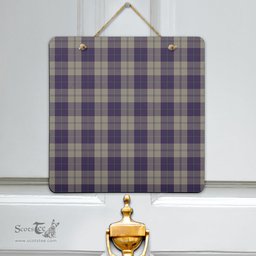 Scottish Cunningham Dress Blue Dancers Clan Tartan Door Sign - Classic Scottish Plaid Tartan Plaid
