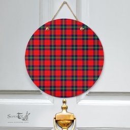 Scottish Ruthven Modern Clan Tartan Door Sign - Classic Scottish Plaid Tartan Plaid