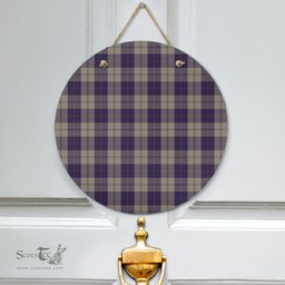 Scottish Cunningham Dress Blue Dancers Clan Tartan Door Sign - Classic Scottish Plaid Tartan Plaid