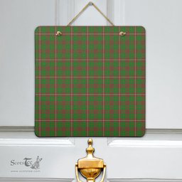 Scottish MacKinnon Hunting Modern Clan Tartan Door Sign - Classic Scottish Plaid Tartan Plaid