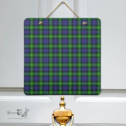 Scottish Gordon Modern Clan Tartan Door Sign - Classic Scottish Plaid Tartan Plaid