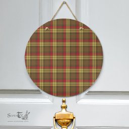 Scottish MacMillan Old Weathered Clan Tartan Door Sign - Classic Scottish Plaid Tartan Plaid