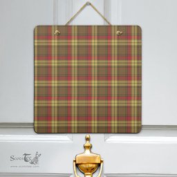 Scottish MacMillan Old Weathered Clan Tartan Door Sign - Classic Scottish Plaid Tartan Plaid