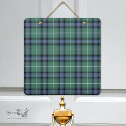 Scottish MacDonald of the Isles Hunting Ancient Clan Tartan Door Sign - Classic Scottish Plaid Tartan Plaid